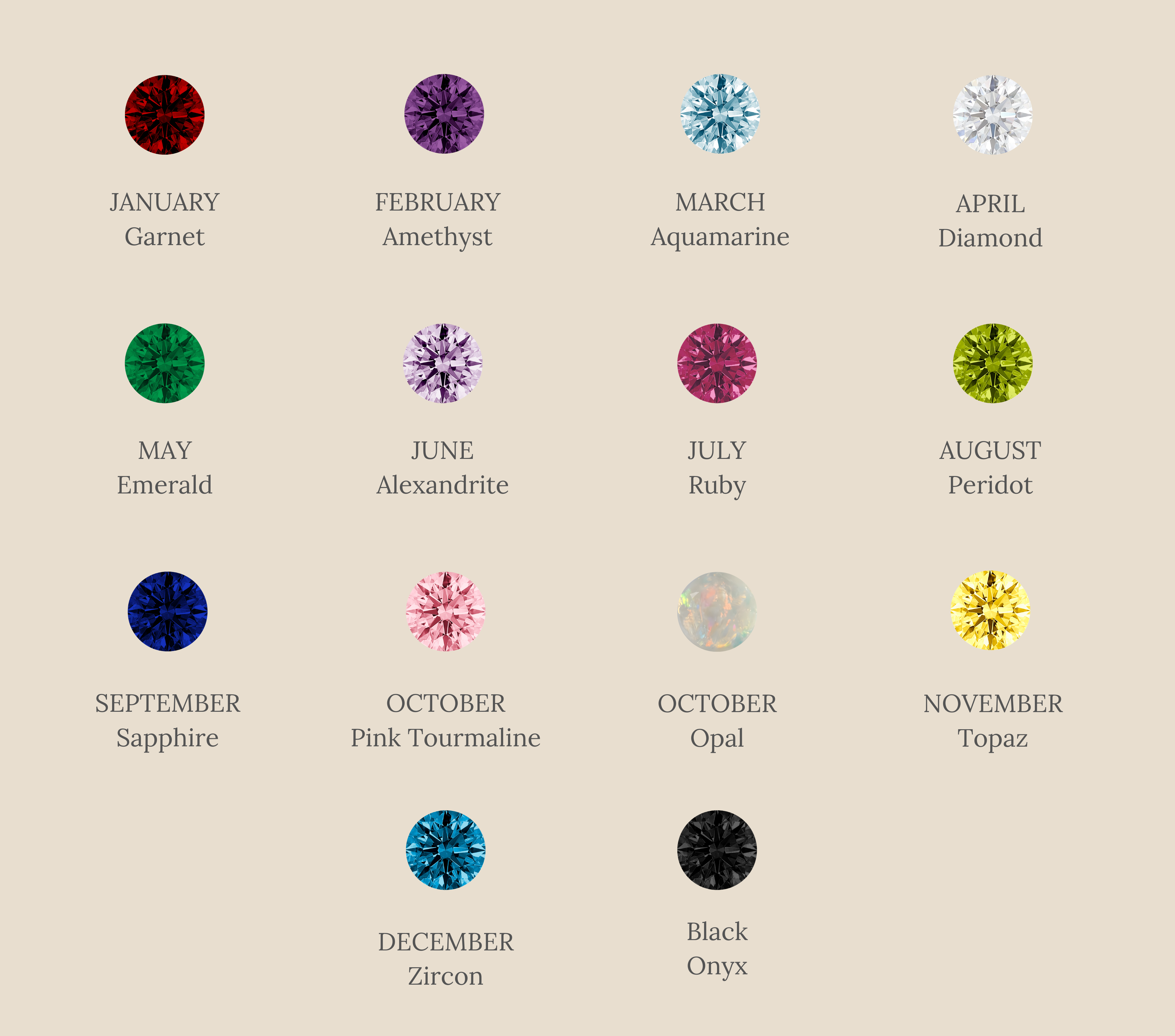 Birthstone Chain Studs