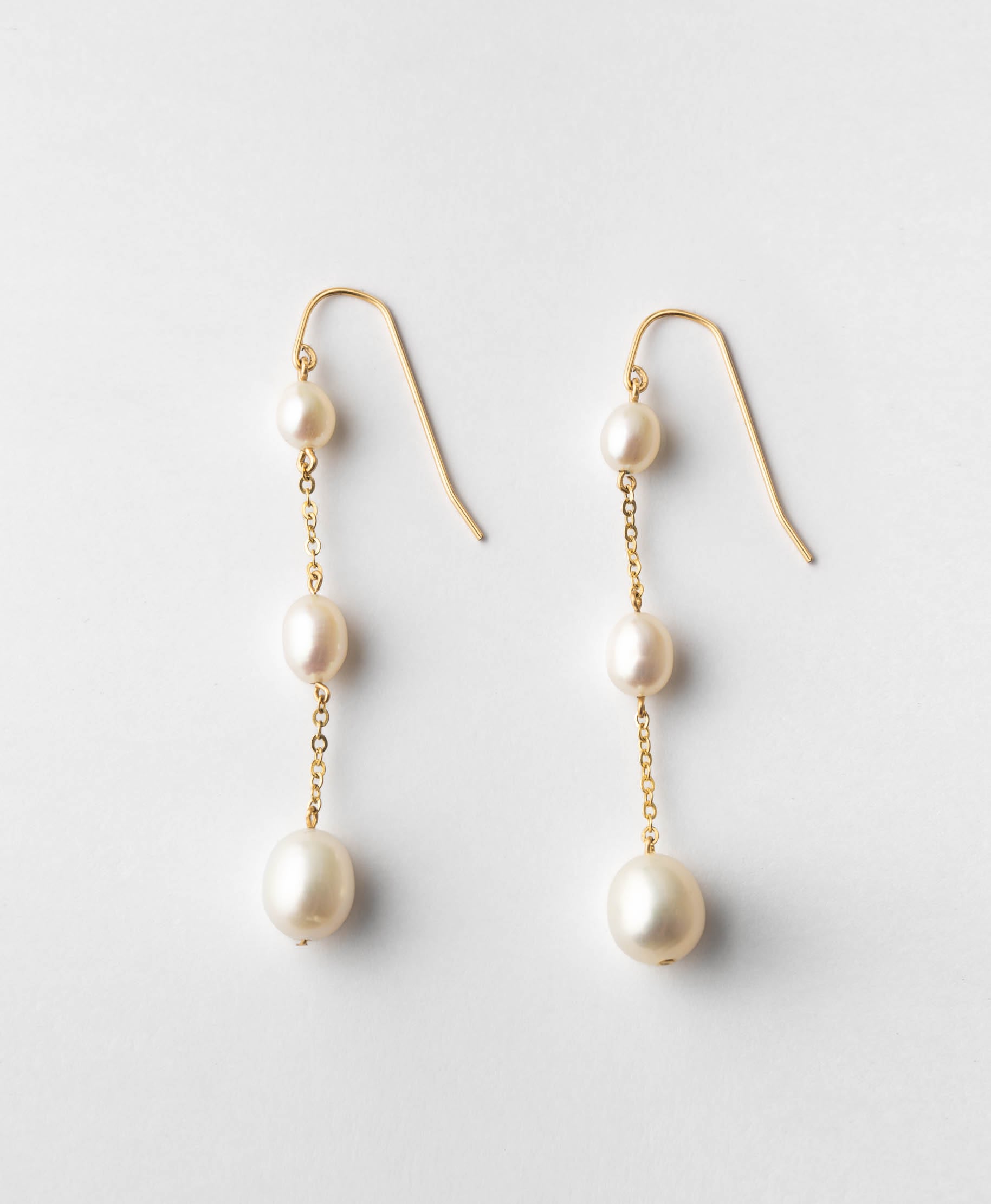 Trinity Pearl Drop Earrings