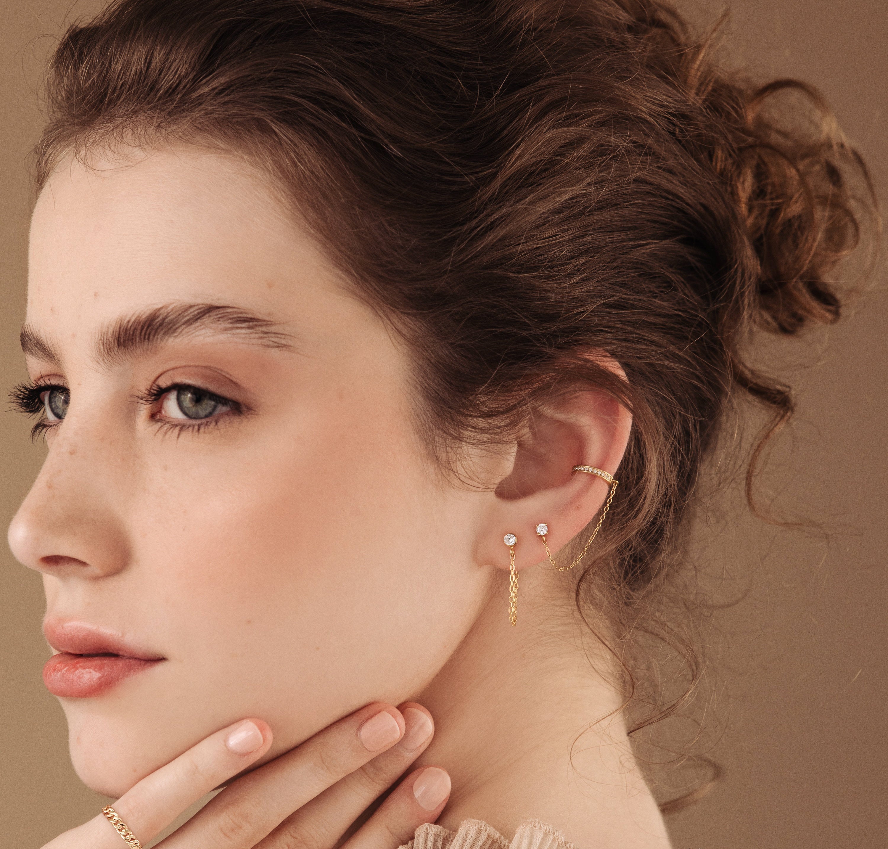 Birthstone Chain Studs