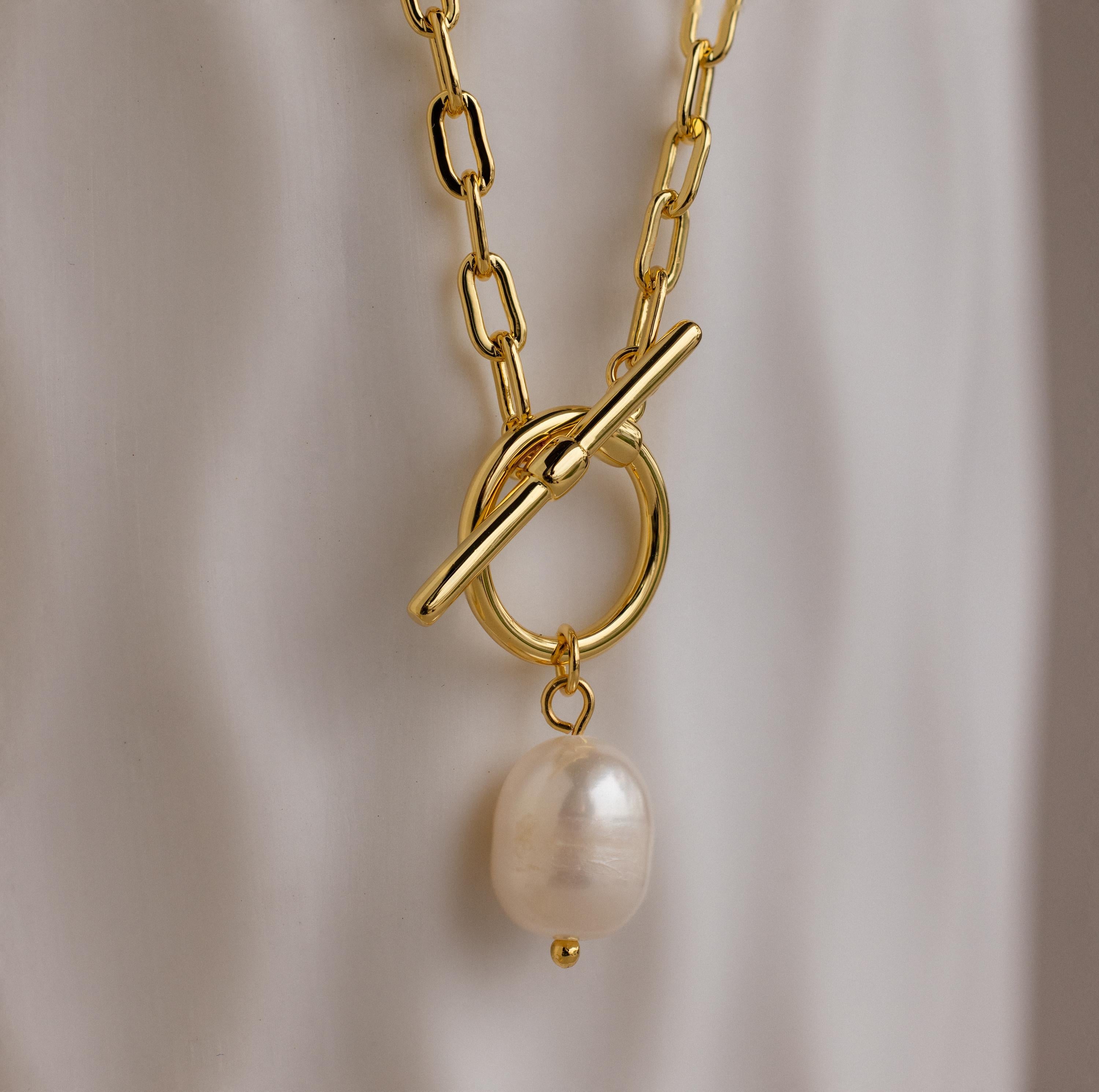 Toggle Pearl Necklace