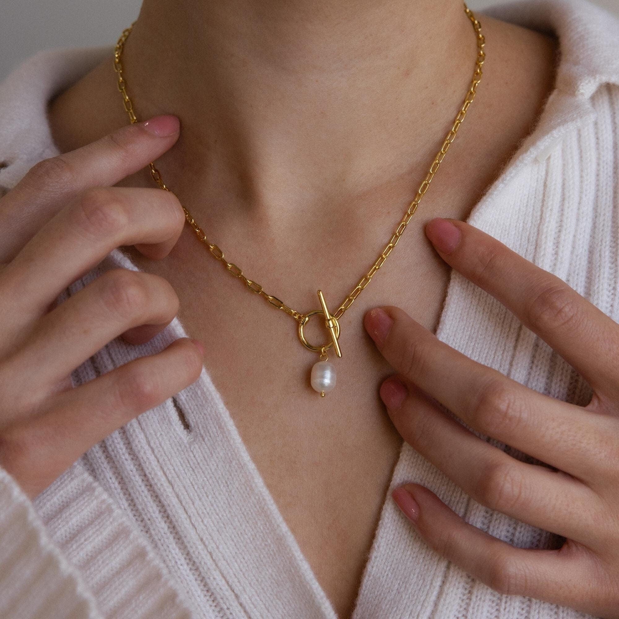 Toggle Pearl Necklace